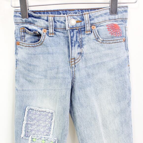 CAT & JACK Blue Light Wash Patch Work Skinny Jeans - Picture 5 of 7